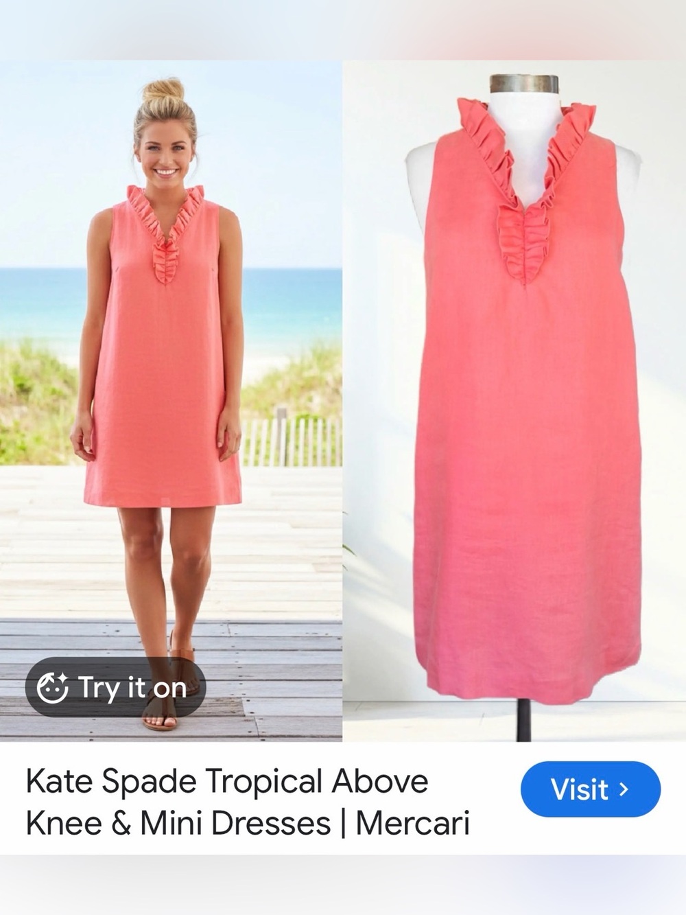 kate spade Pink Ruffle V-Neck Top